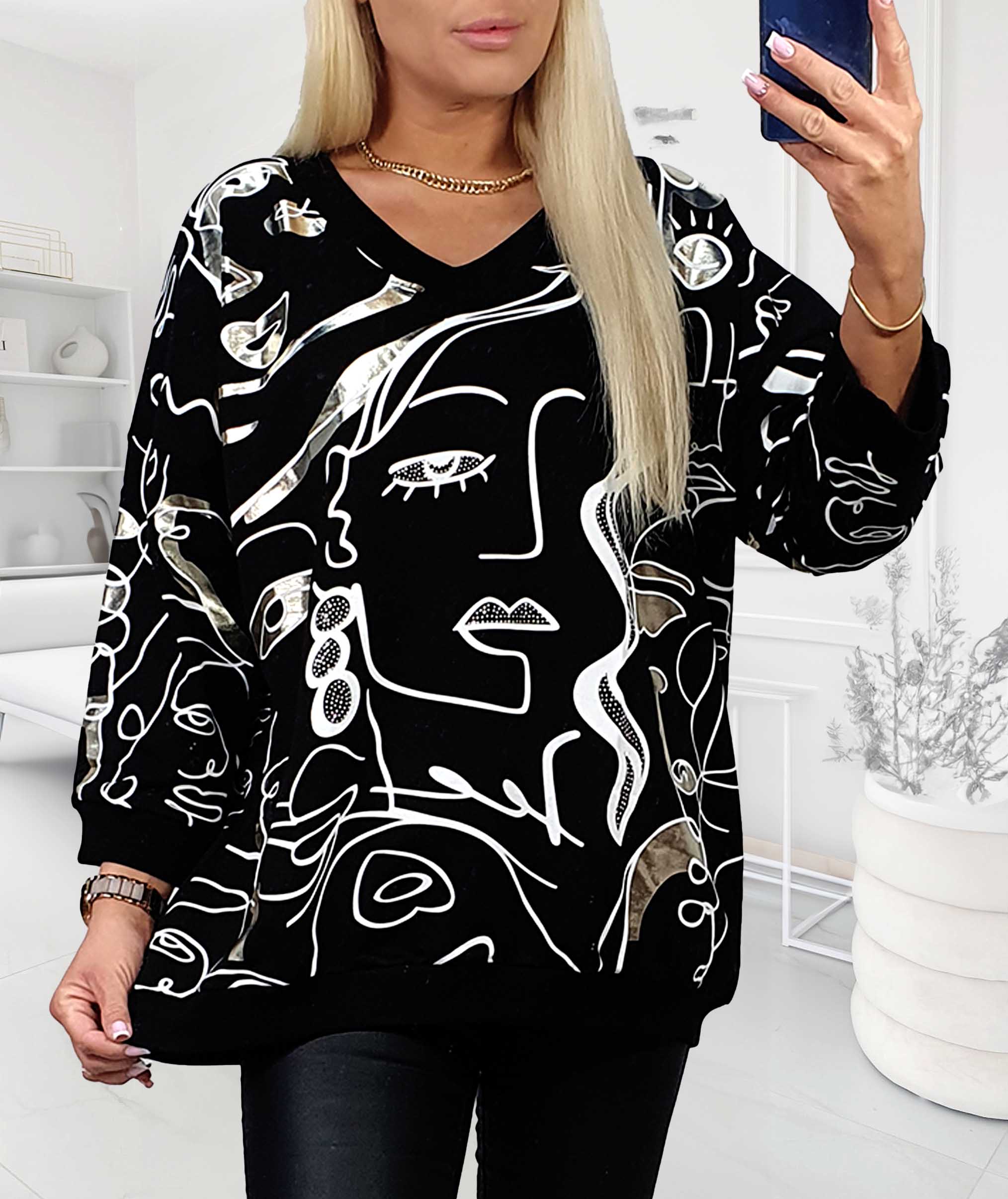 NOVÁ! Mikina MEGI face černá - XL
