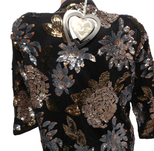 NOVÝ! Společenský přehoz zdobený flitry CLUBL - 44-46