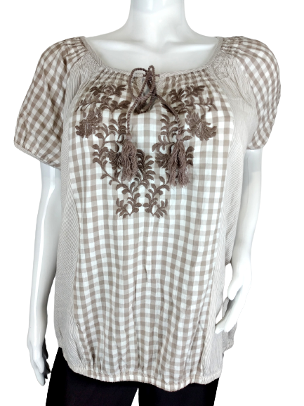 Vyšívaná halenka VANILLA SANDS - 48-50, UK - 22