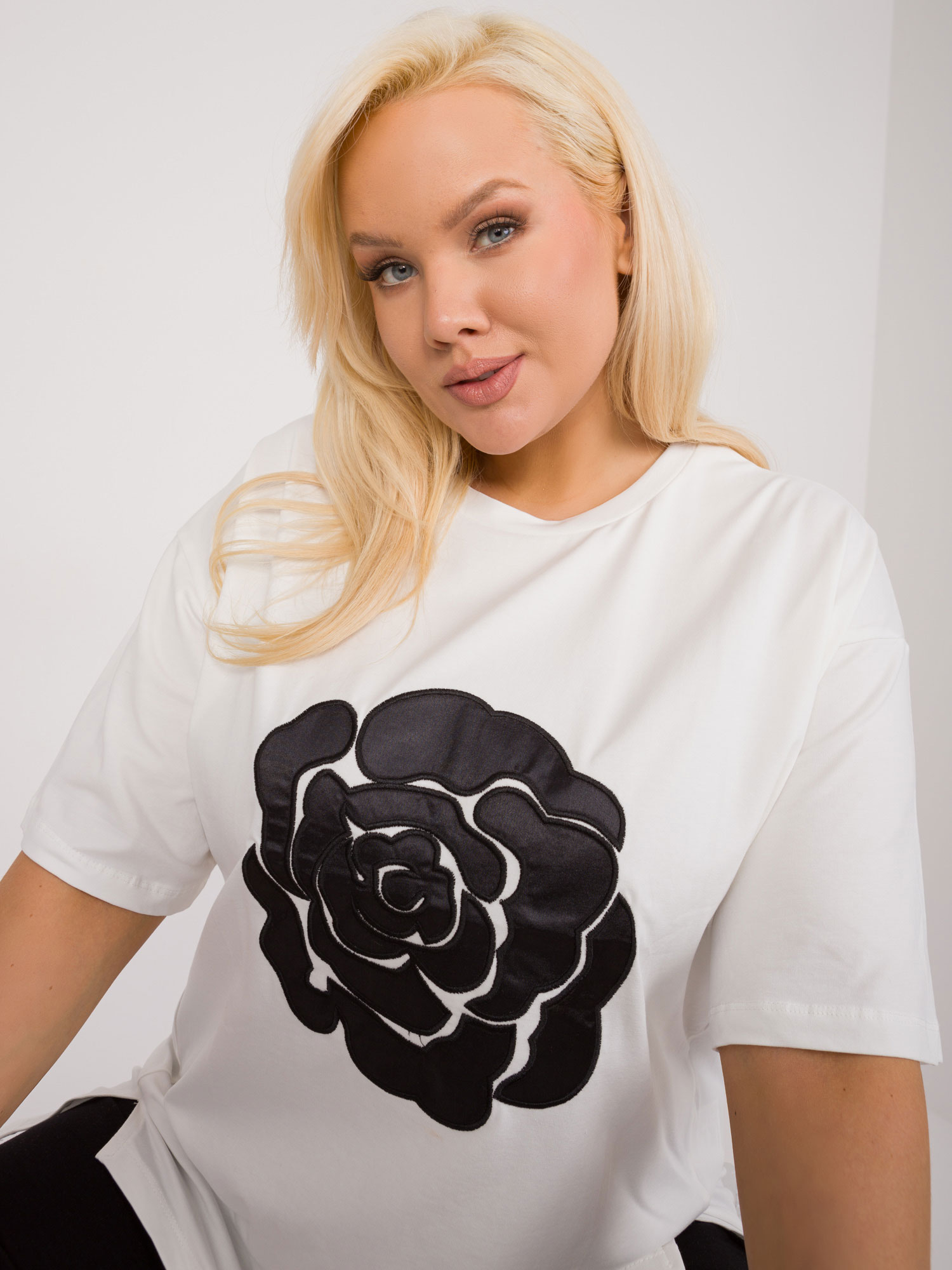 NOVÉ! Ecru úpletová halenka FANCY - 44-48