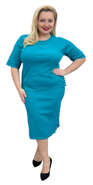 NOVÝ! Žebrovaný bavlněný komplet Mořská - 48-50