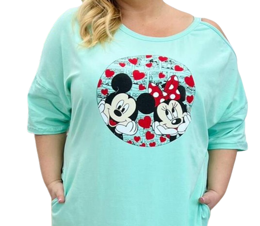 NOVÉ! Bavlněné šaty MICKEY mint - 54-56