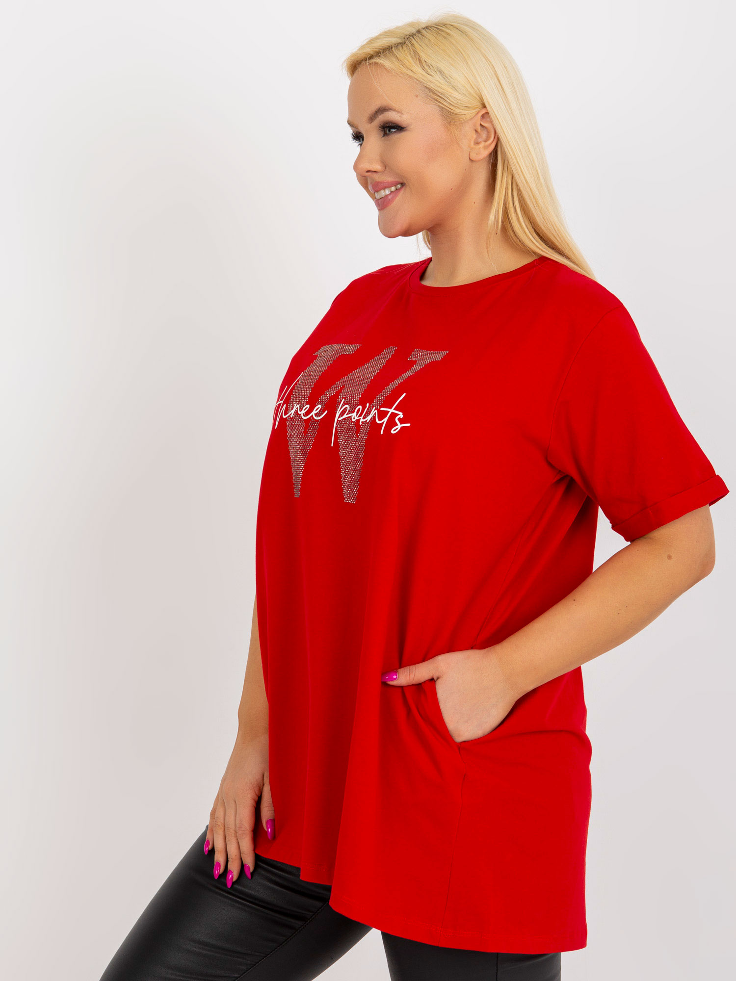 NOVÁ! Bavlněná červená tunika RELEVANCE - Jedna velikost