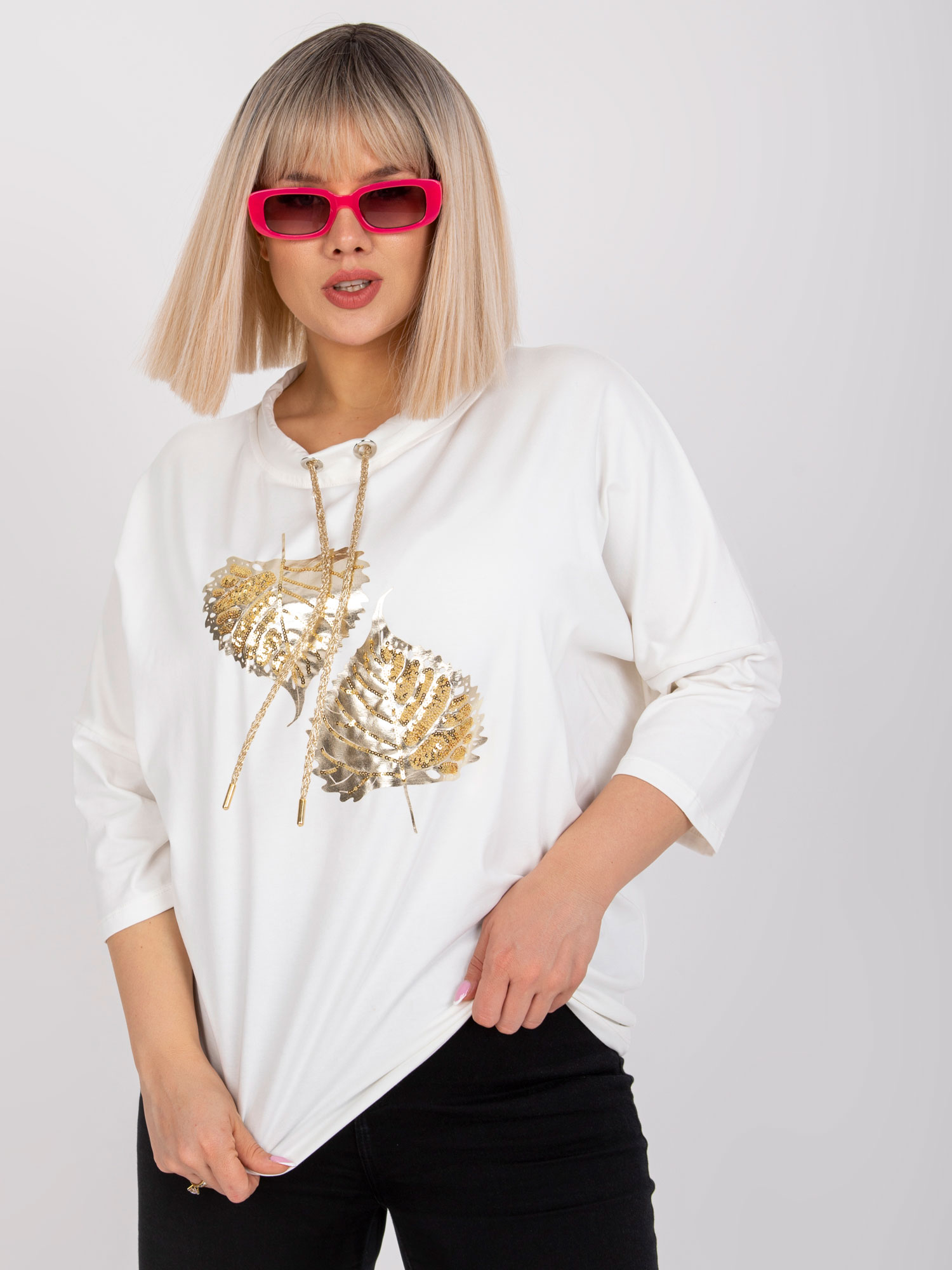 NOVÁ! Bavlněná ecru halenka RELEVANCE - Jedna velikost