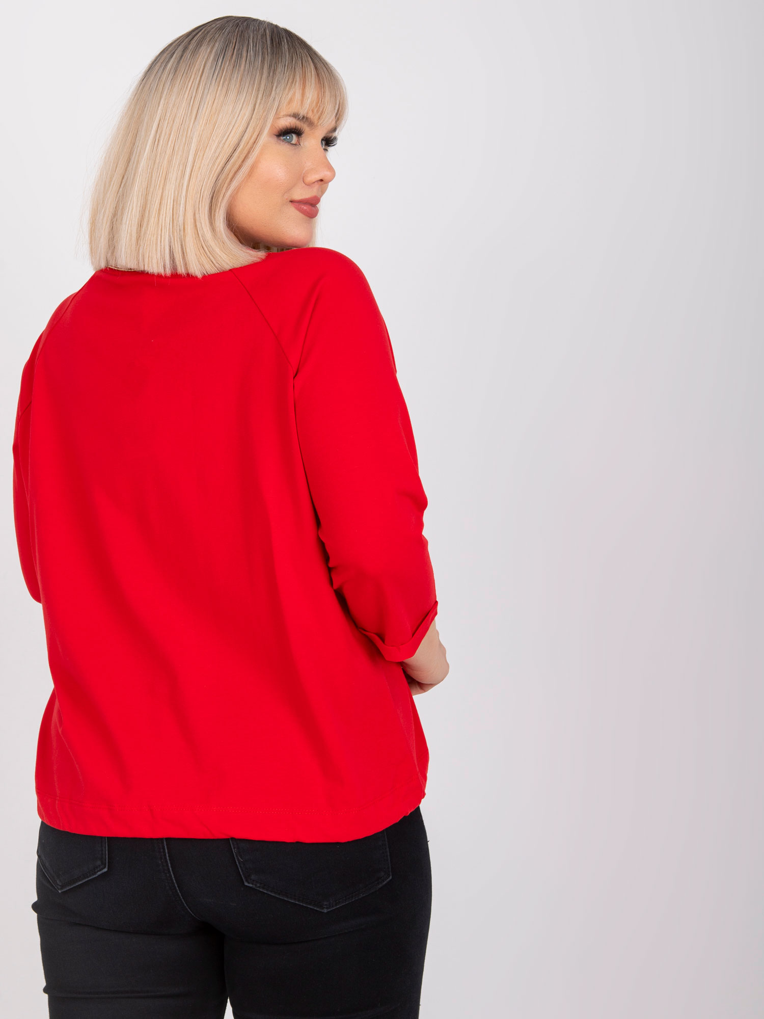 NOVÁ! Bavlněná červená halenka RELEVANCE - Jedna velikost