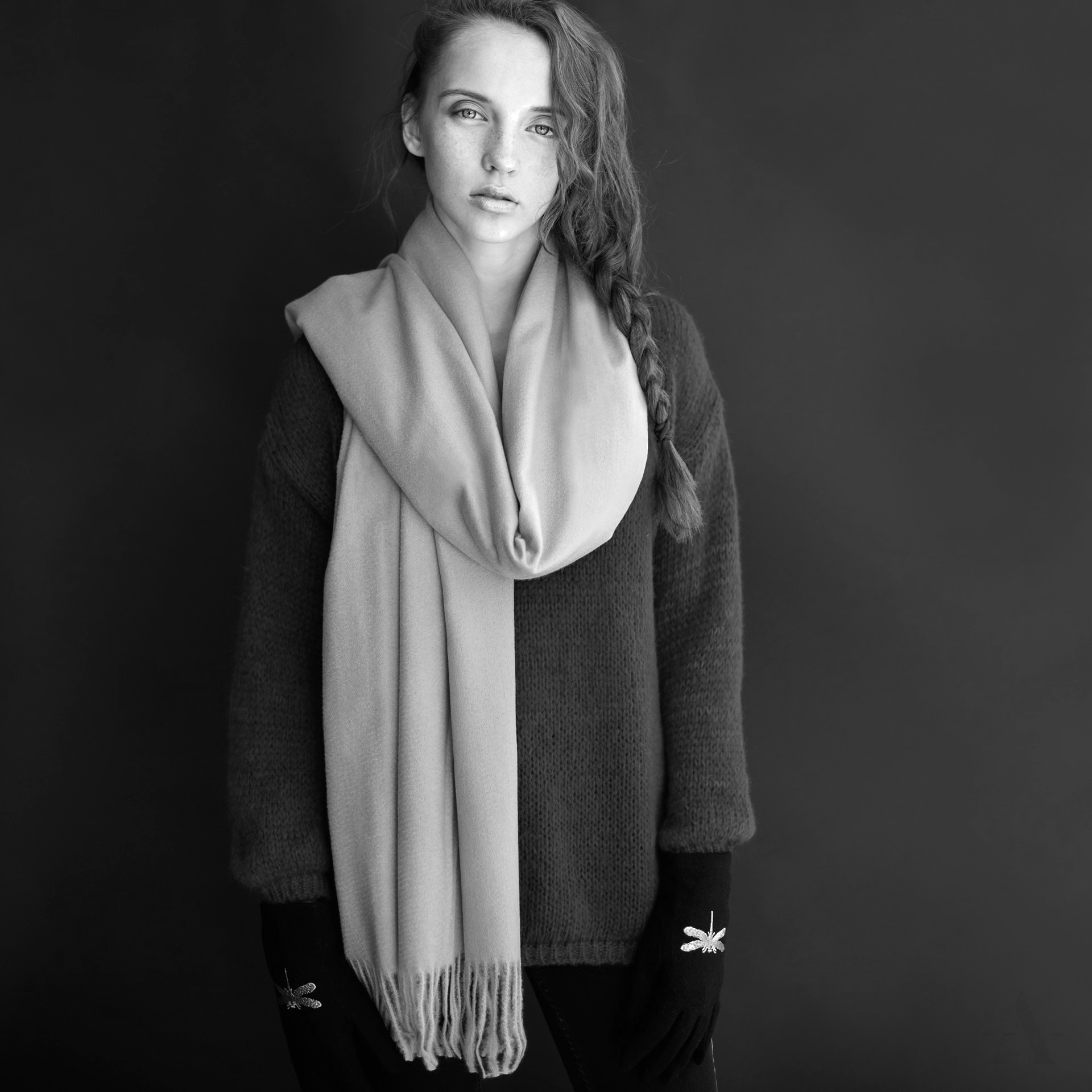 NOVÝ! Zimní šál Art of Polo / pudrová 