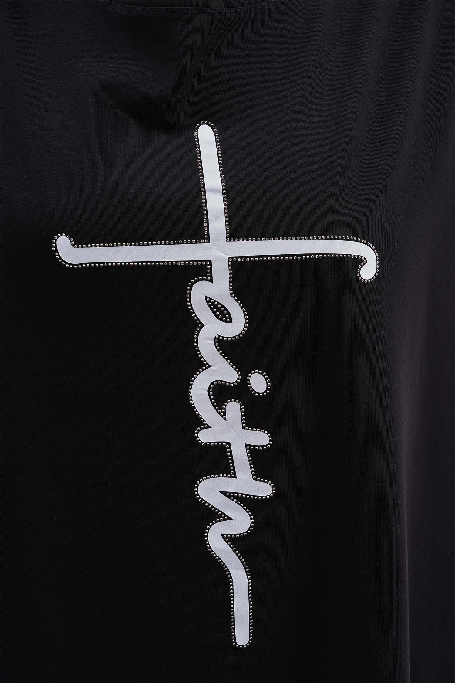 Černá tunika s nápisem - Jedna velikost