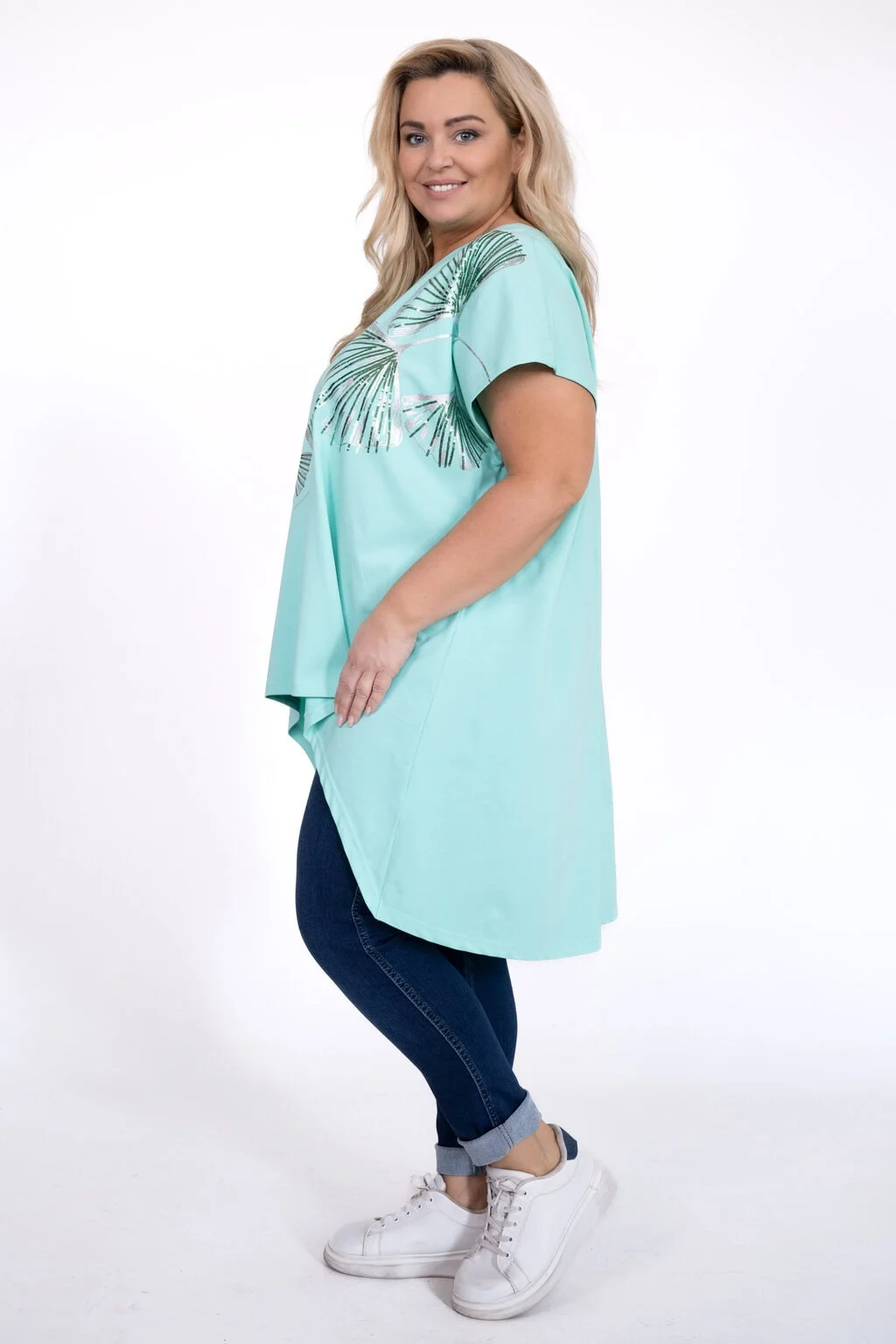 NOVÁ! Bavlněná mátová tunika - Jedna velikost