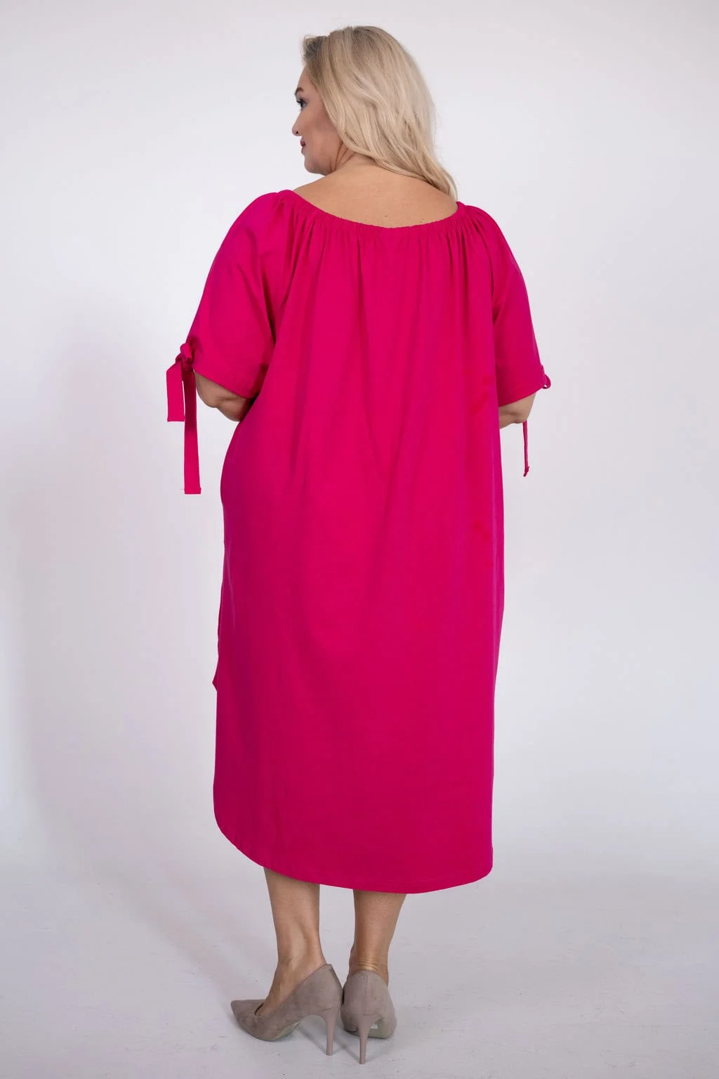 NOVÉ! Bavlněné šaty vážka / fuksija - Jedna velikost