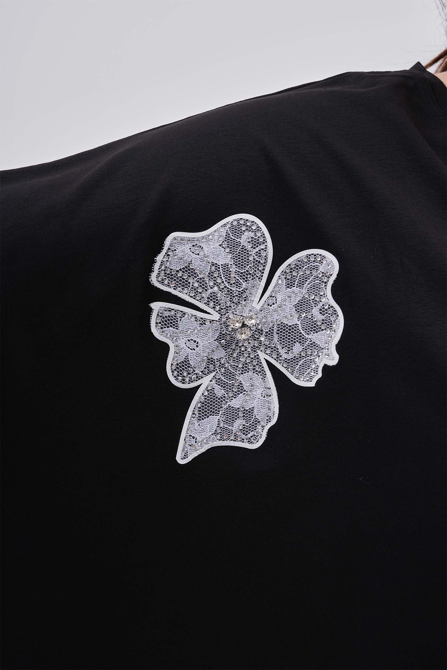 NOVÁ! Černá tunika se zdobením - Jedna velikost