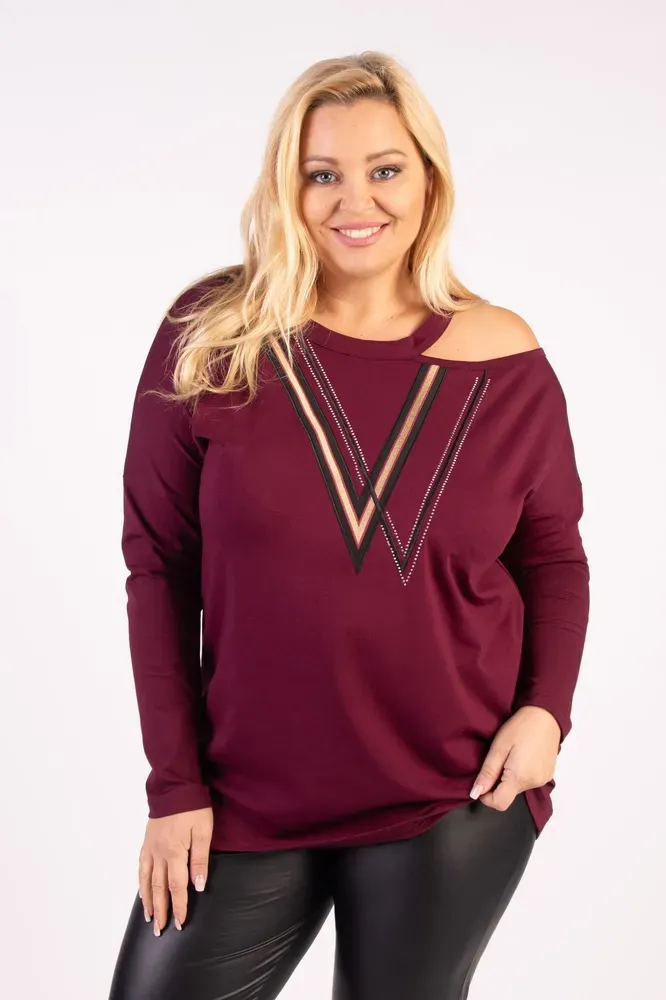 NOVÁ! Halenka odhalené rameno WOMANARY - 4XL