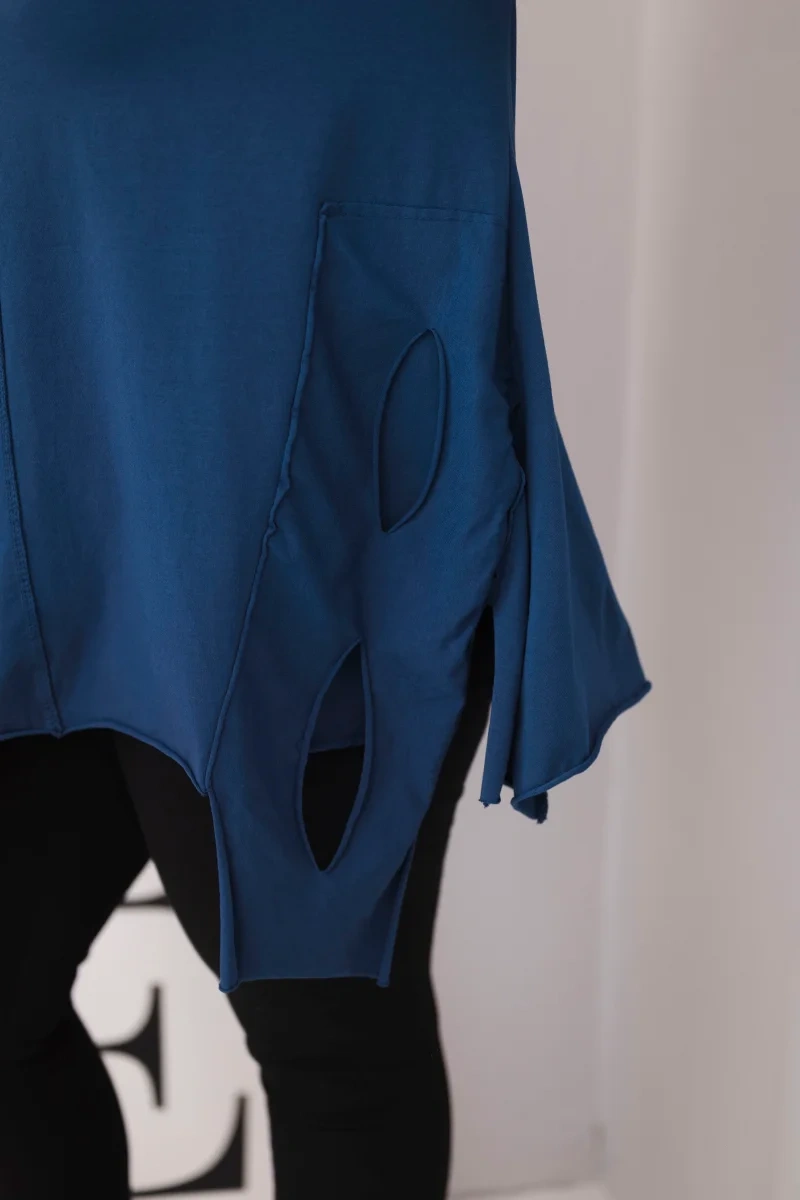 NOVÁ! Tunika s asymetrickým spodním lemem Námořnická modř - Jedna velikost