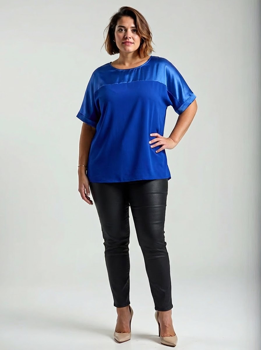 NOVÁ! Halenka z viskózového saténu - Jedna velikost