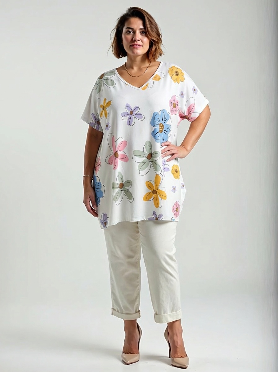 NOVÁ! Bílá tunika DIGITAL  - Jedna velikost