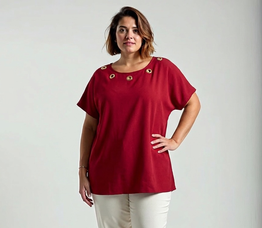 NOVÁ! Bavlněná vínová halenka/triko - Jedna velikost