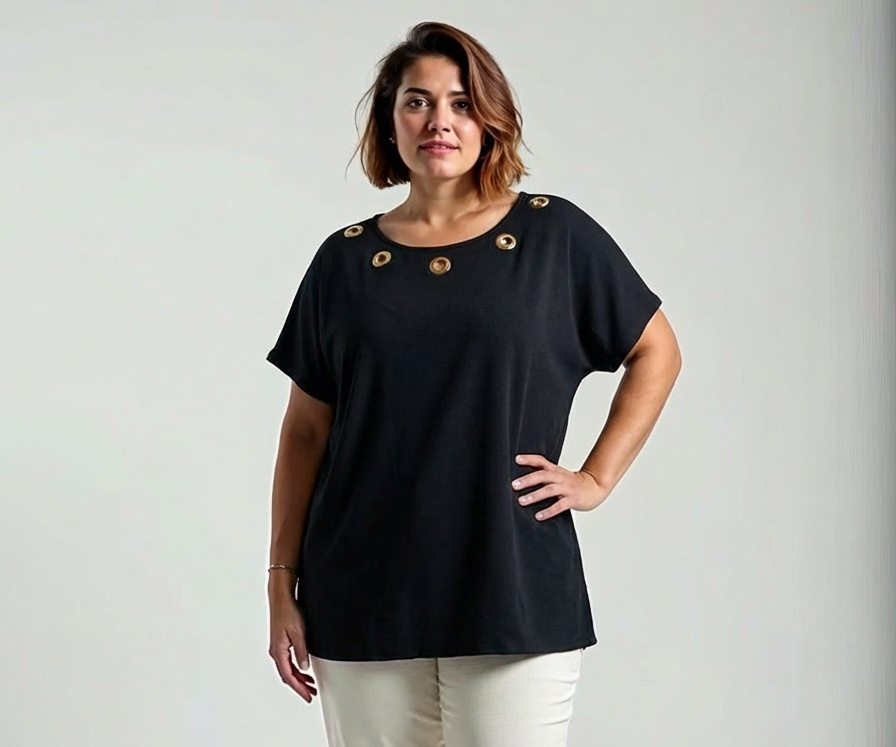 NOVÁ! Bavlněná černá halenka/triko  - Jedna velikost