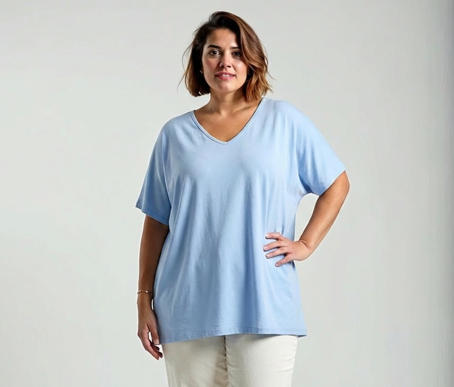 NOVÉ! Bavlněné tričko světle modrá - Jedna velikost