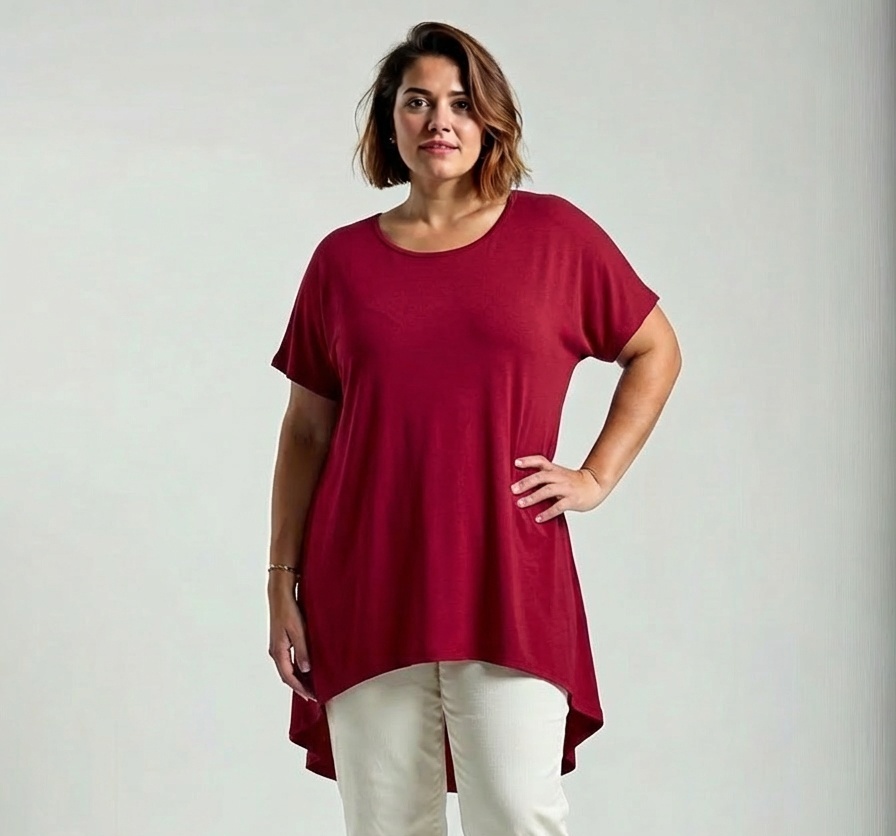 NOVÁ! Bavlněná tunika  bordó - Jedna velikost