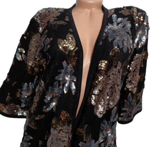 NOVÝ! Společenský přehoz zdobený flitry CLUBL - 44-46