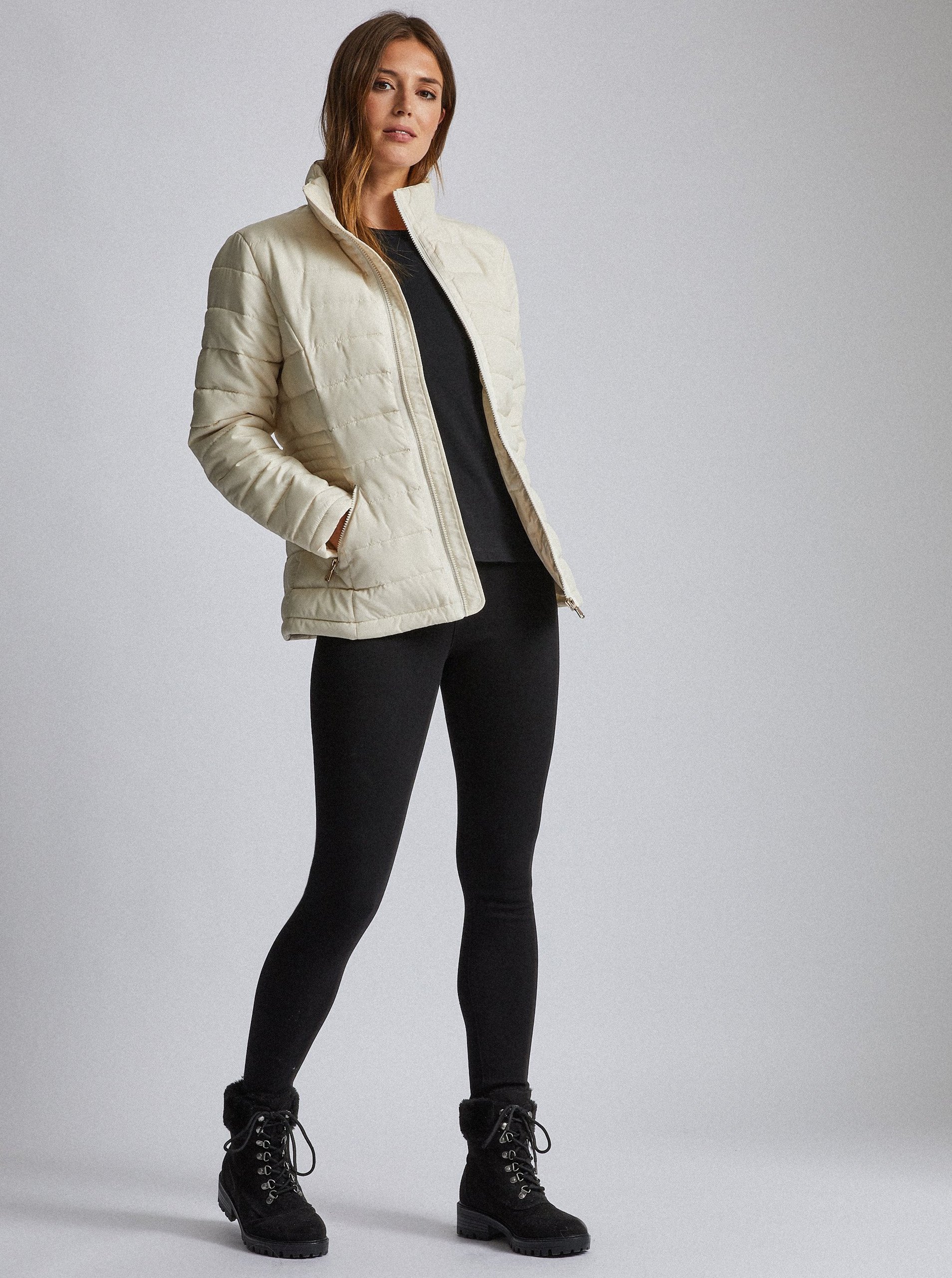 NOVÁ! Krémová prošívaná bunda Dorothy Perkins - 36-38, UK  - 10