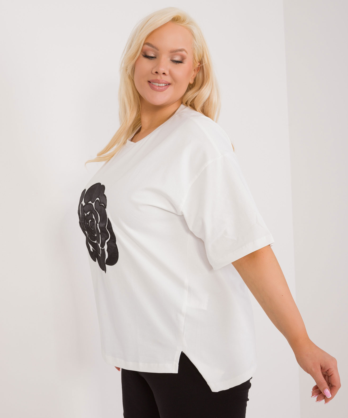 NOVÉ! Ecru úpletová halenka FANCY - 44-48