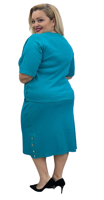 NOVÝ! Žebrovaný bavlněný komplet Mořská - 48-50