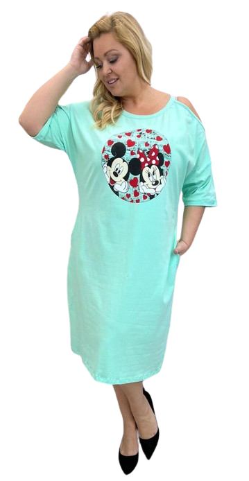 NOVÉ! Bavlněné šaty MICKEY mint - 54-56