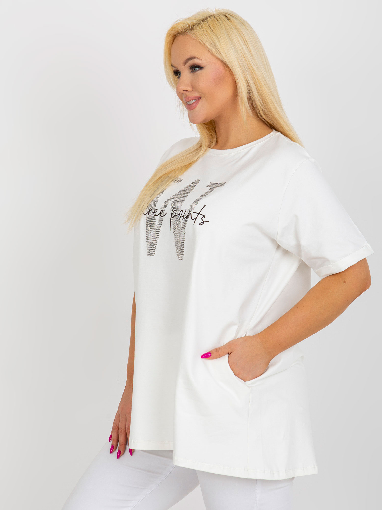 NOVÁ! Bavlněná ecru tunika RELEVANCE - Jedna velikost