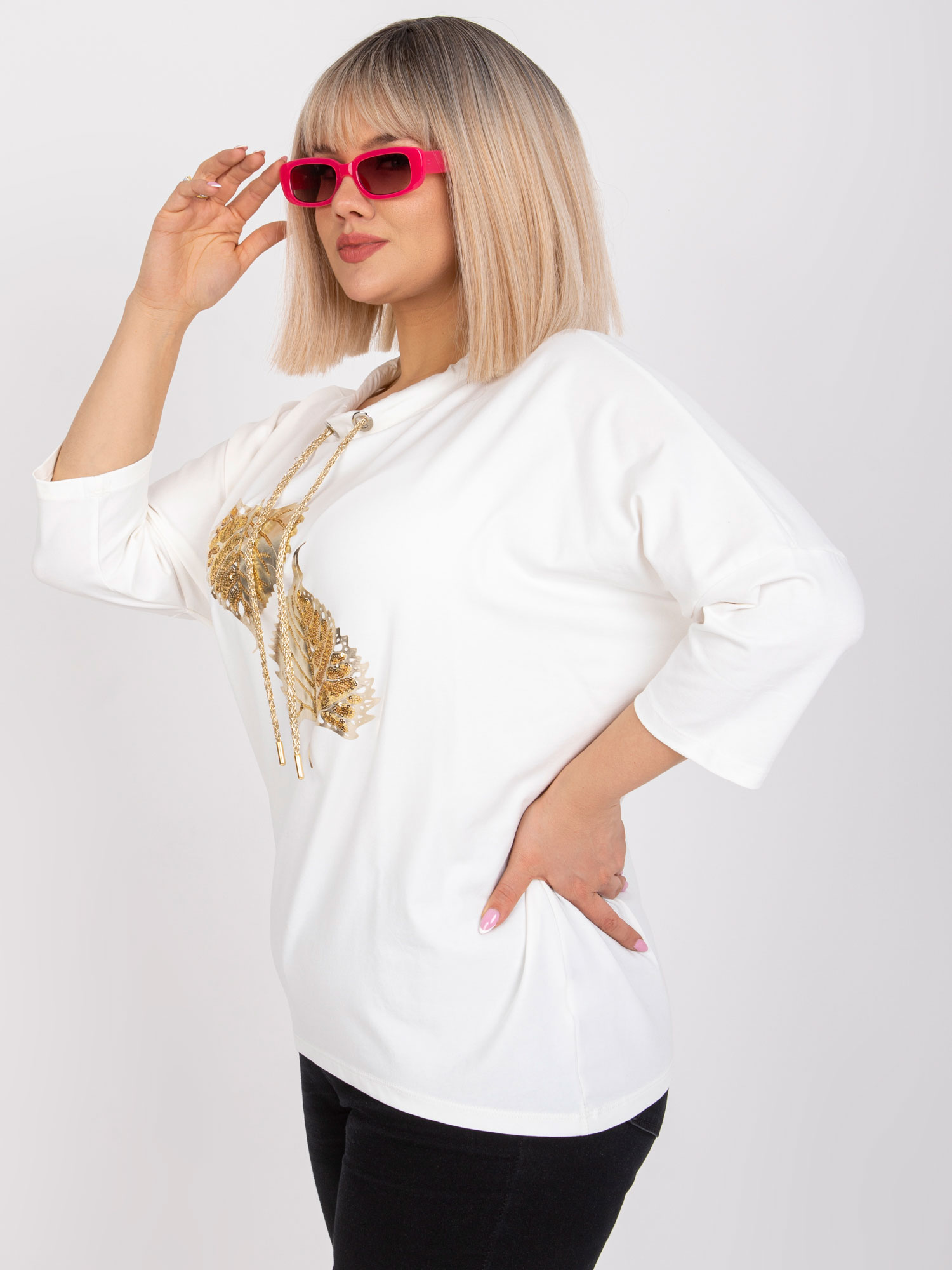 NOVÁ! Bavlněná ecru halenka RELEVANCE - Jedna velikost