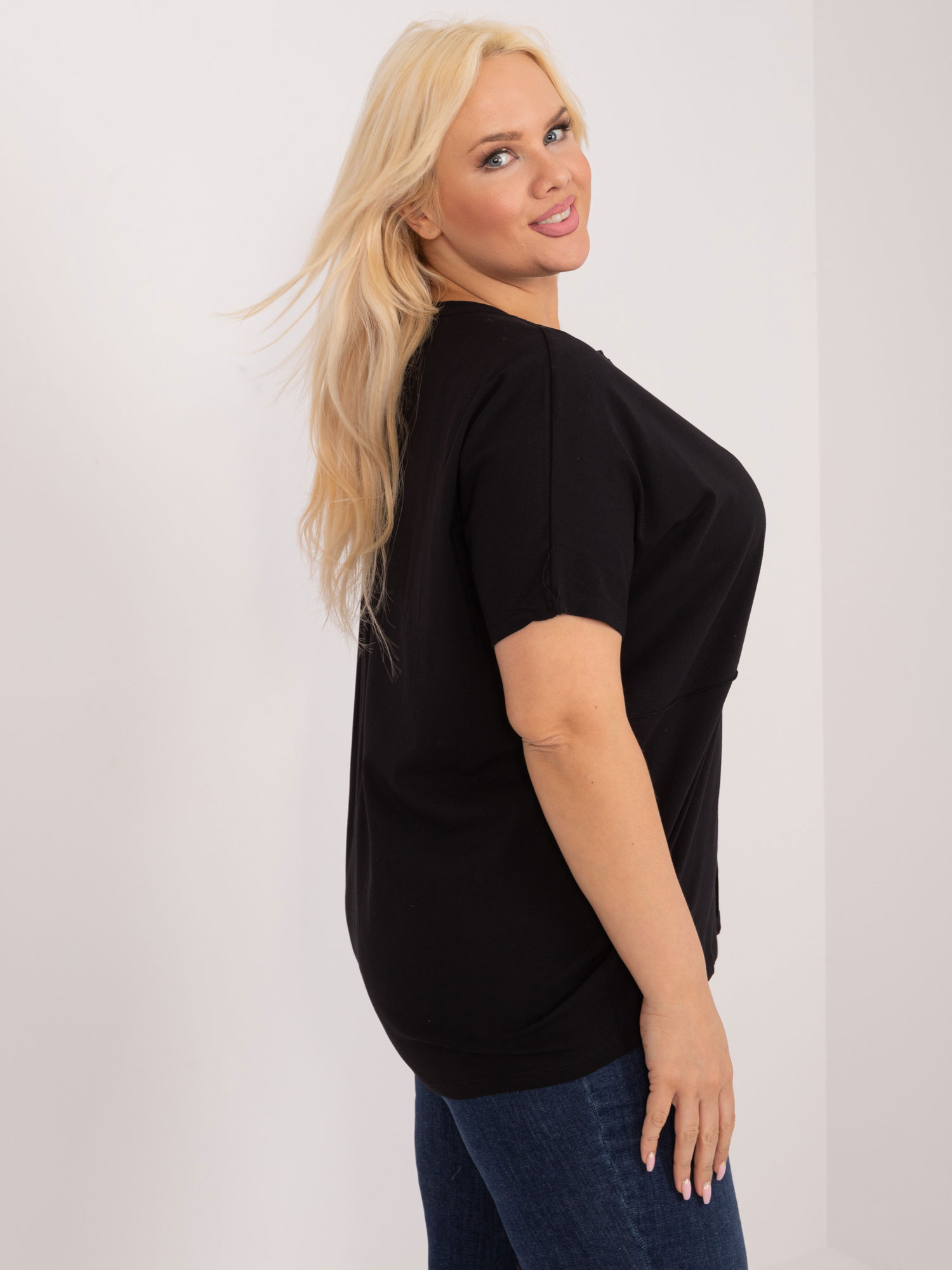 NOVÁ! Bavlněná černá halenka MELLE - Jedna velikost