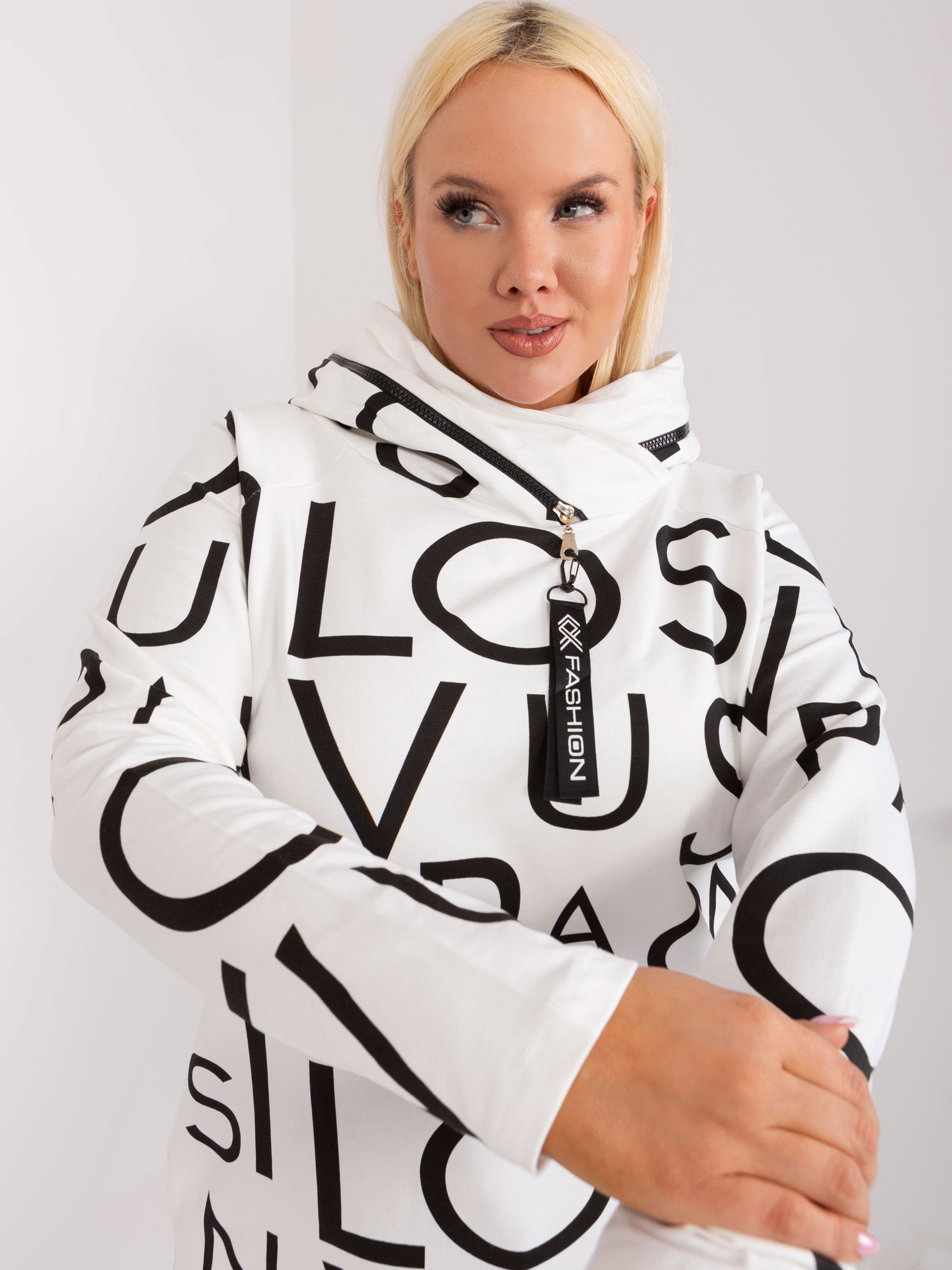 NOVÁ! Bavlněná ecru mikina RELEVANCE - Jedna velikost