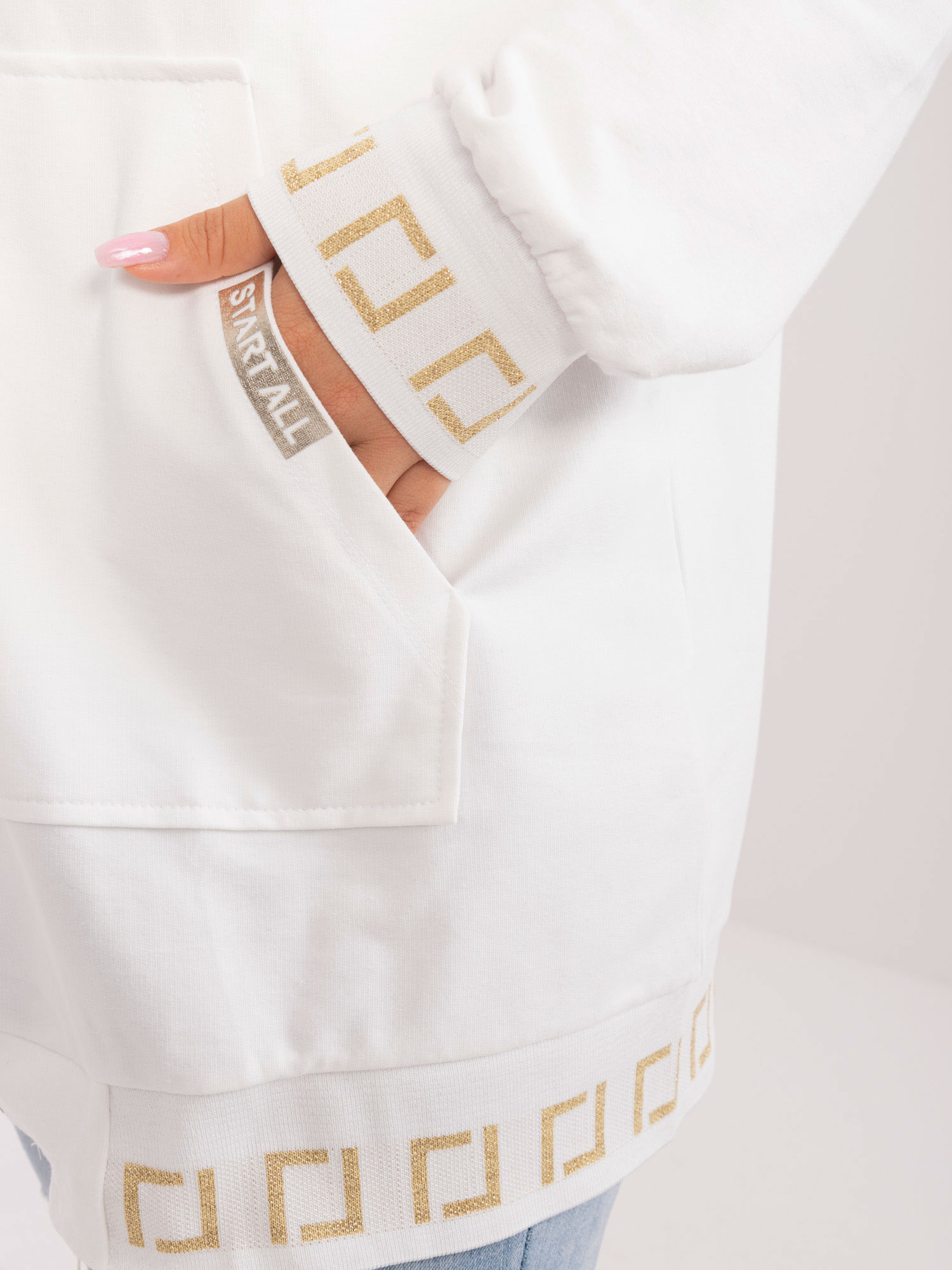 NOVÁ! Bavlněná ecru mikina RELEVANCE - Jedna velikost