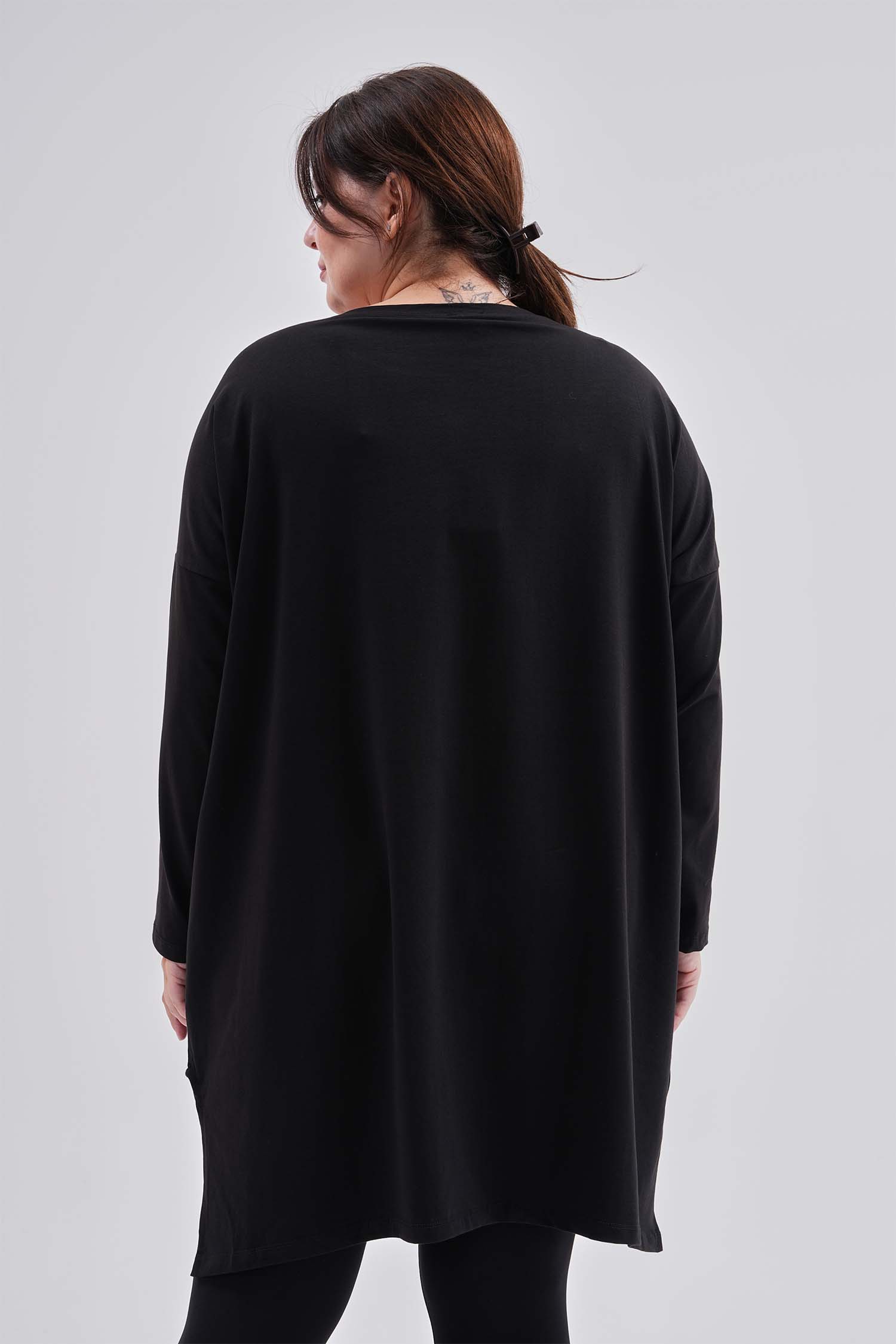 Černá tunika s nápisem - Jedna velikost