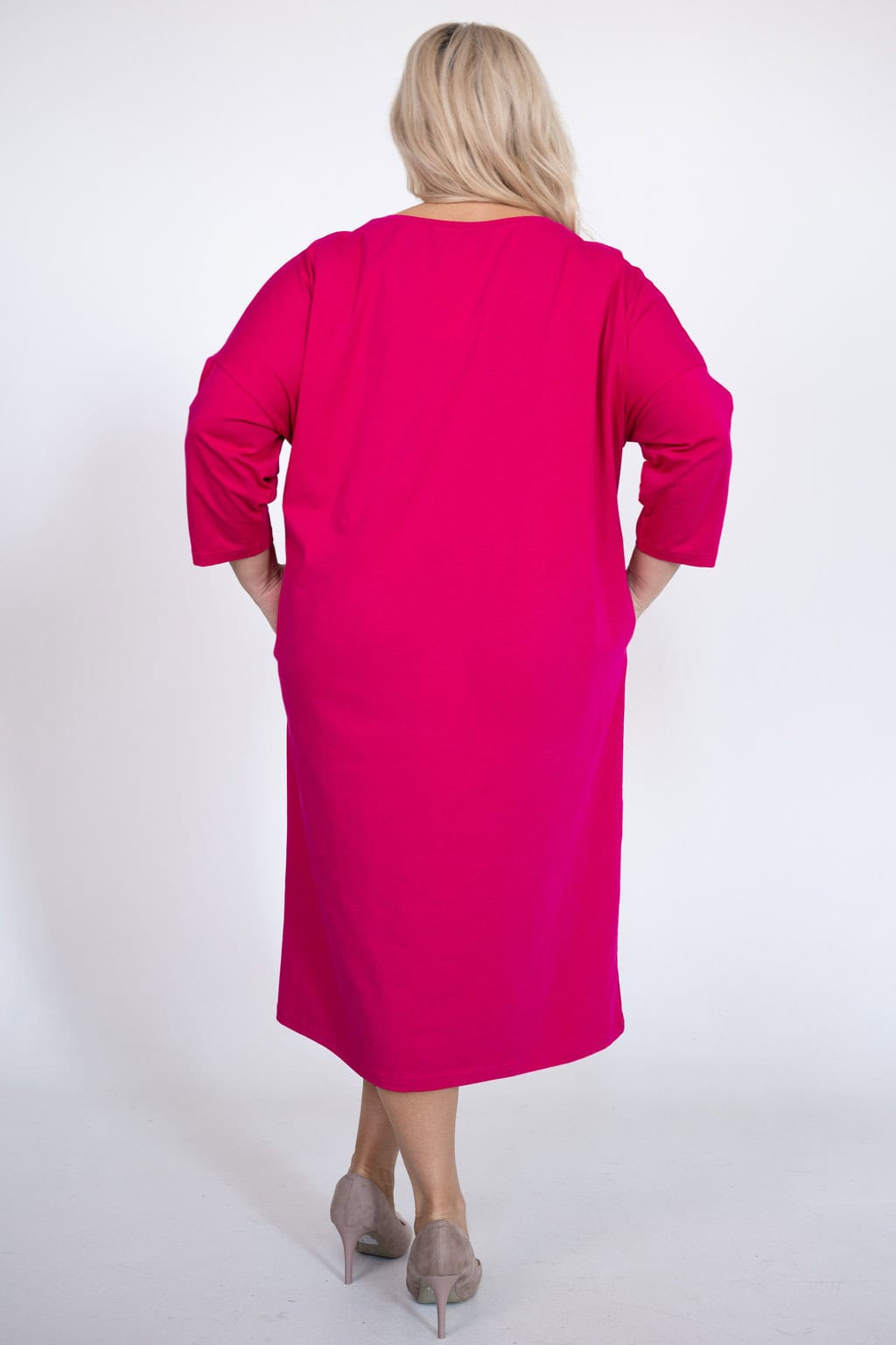 NOVÉ! Fuchsiové šaty květina - Jedna velikost