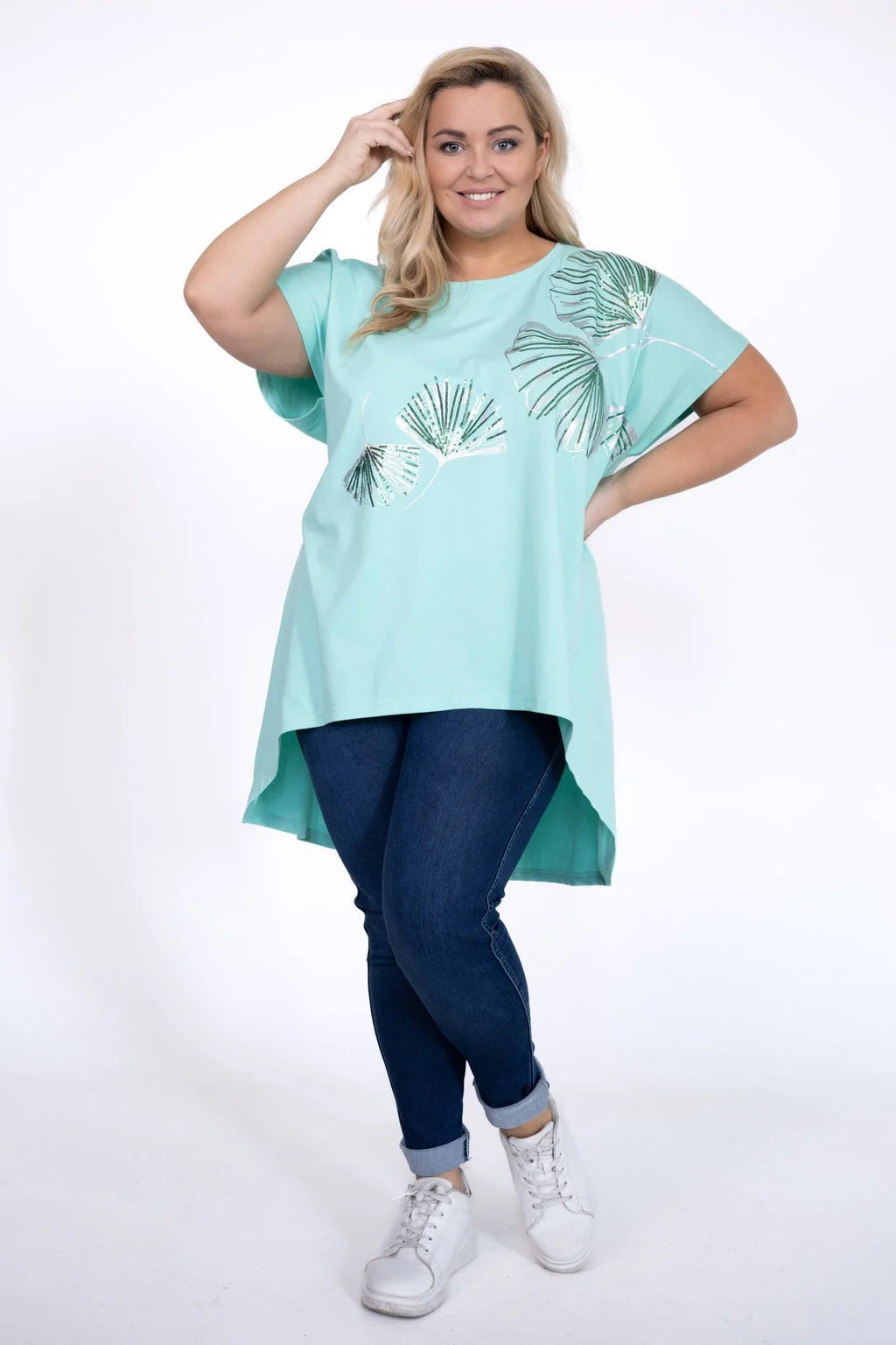 NOVÁ! Bavlněná mátová tunika - Jedna velikost