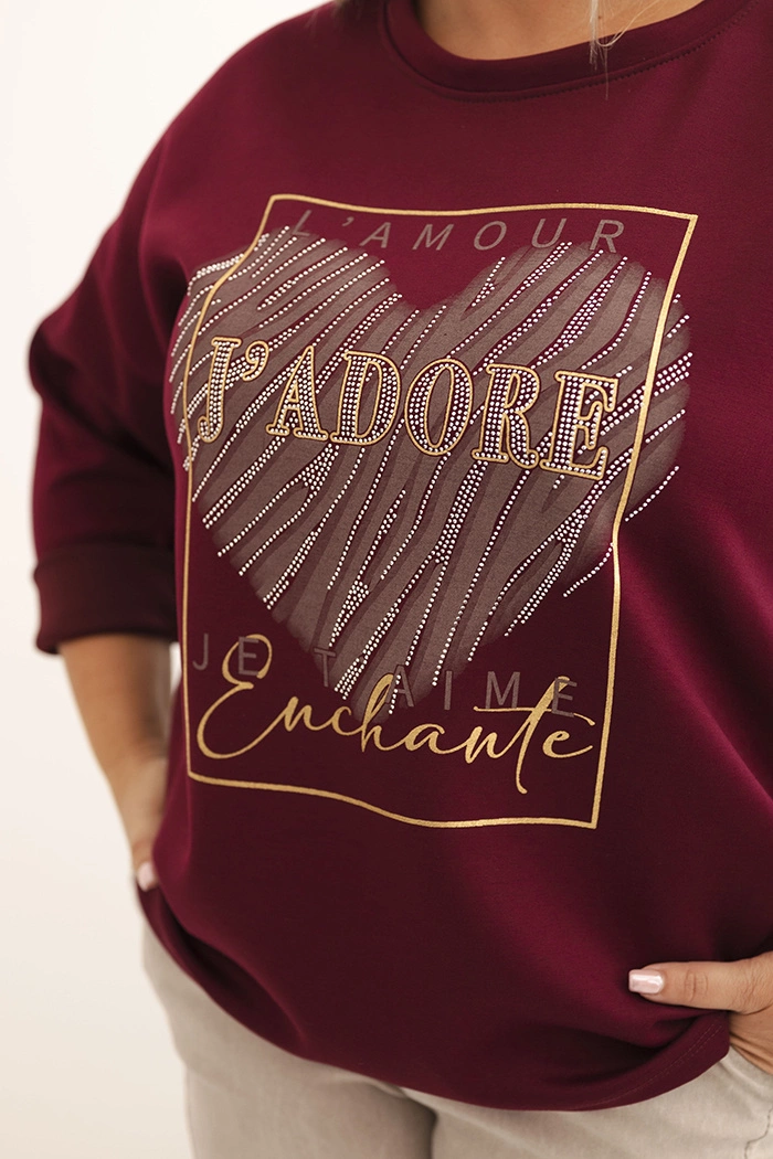 NOVÁ! Mikina s potiskem BORDÓ - Jedna velikost