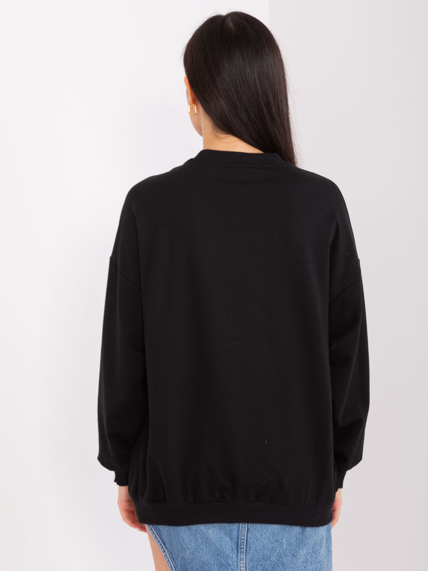 NOVÁ! Mikina černá s nášivkami FANCY - 42-46