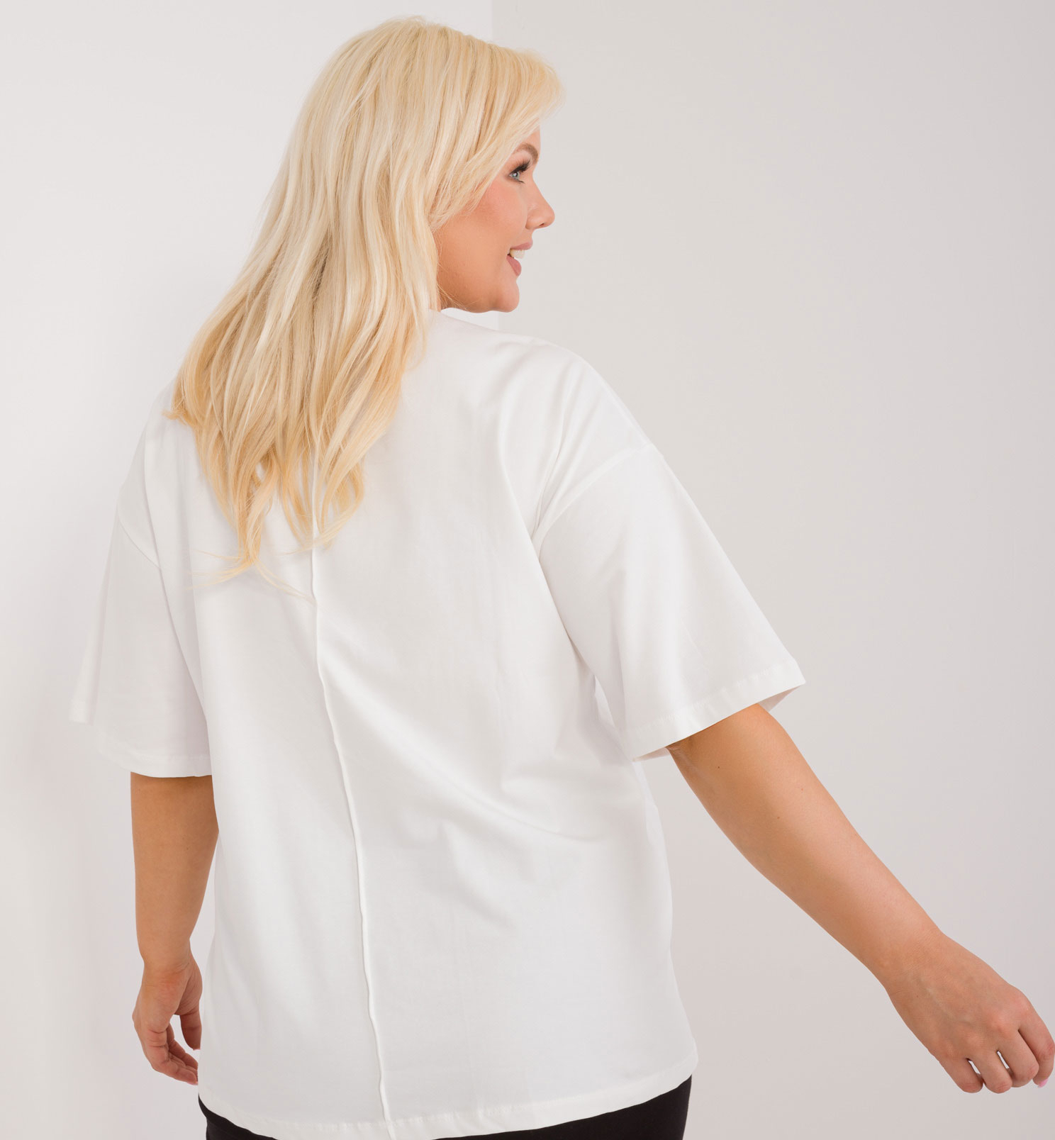 NOVÉ! Ecru úpletová halenka FANCY - 44-48