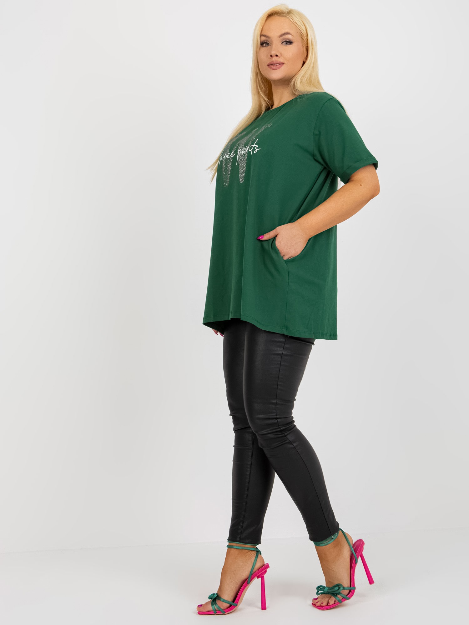 NOVÁ! Bavlněná zelená tunika RELEVANCE - Jedna velikost