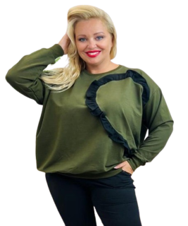 NOVÁ! Mikina Biglove khaki/černá - 50-56