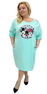 NOVÉ! Bavlněné šaty MICKEY mint - 54-56