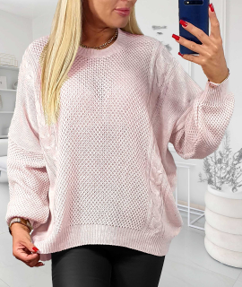 NOVÝ! Svetr / pudrová - 44-48