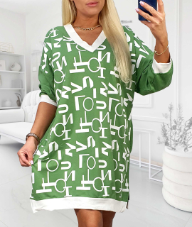 NOVÁ! Mikinové šaty/tunika MEGI Písmena - XL