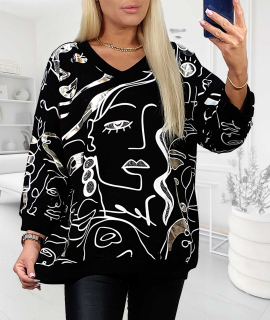 NOVÁ! Mikina MEGI face černá - XL