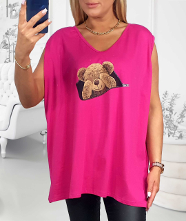 NOVÝ! Bavlněný top Fuchsia - Jedna velikost