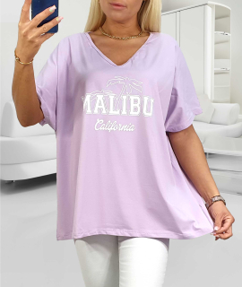 NOVÉ! Bavlněné tričko Malibu / lila - Jedna velikost