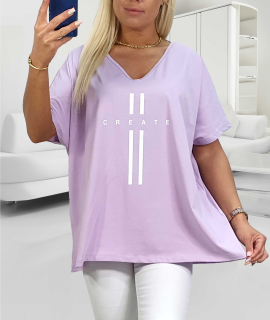 NOVÉ! Bavlněné tričko Create / lila - Jedna velikost