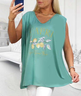 NOVÝ! Bavlněný top Capri zelená - Jedna velikost