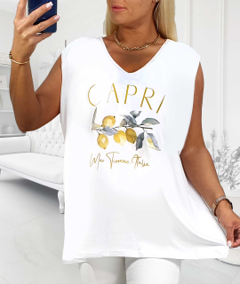 NOVÁ! Bavlněný top Capri bílá - Jedna velikost