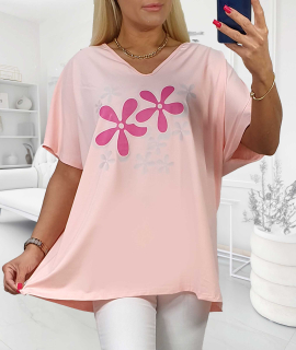 NOVÁ! Bavlněná halenka světle růžová - Jedna velikost